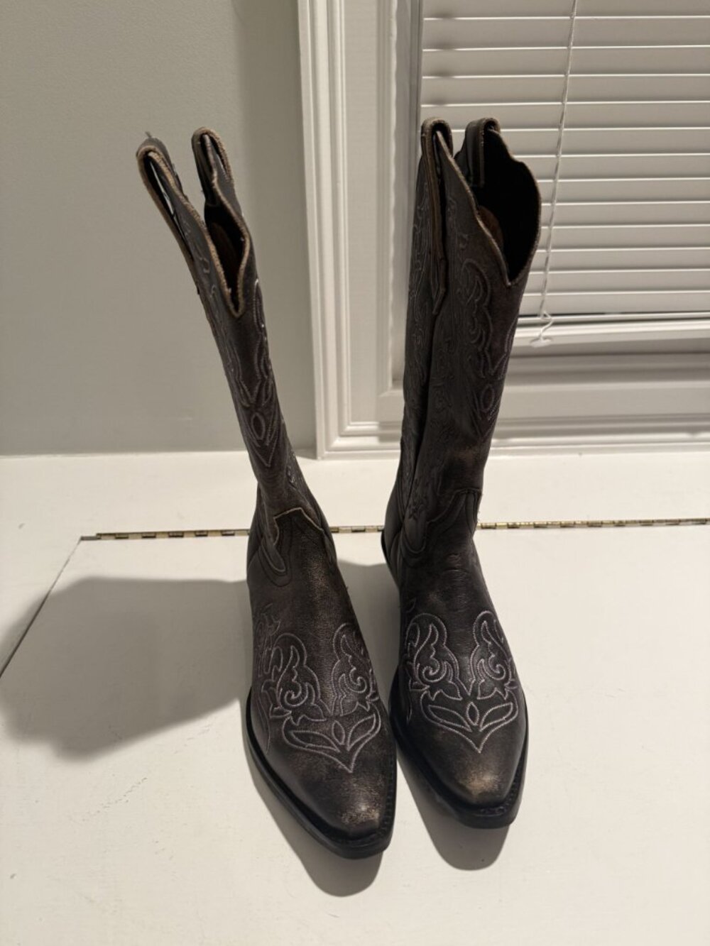 Dingo Flirty N Fun Western Boot Grey Leather Size Womens 7 [jb] - Picture 11 of 16